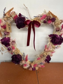 Heart made in Dried Flowers