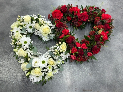 Red and White Double Heart