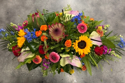 Tropical Vibrant Casket Spray