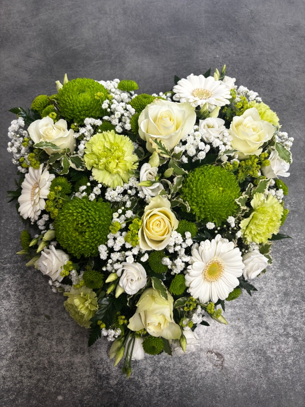 Lime & White Heart