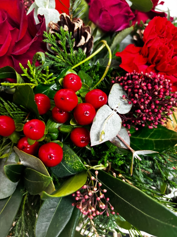 Crimson Christmas Table Centre