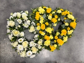 Yellow and White Double Heart