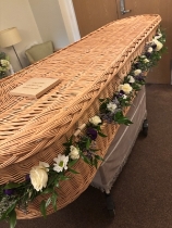 Purple & White Casket Garland