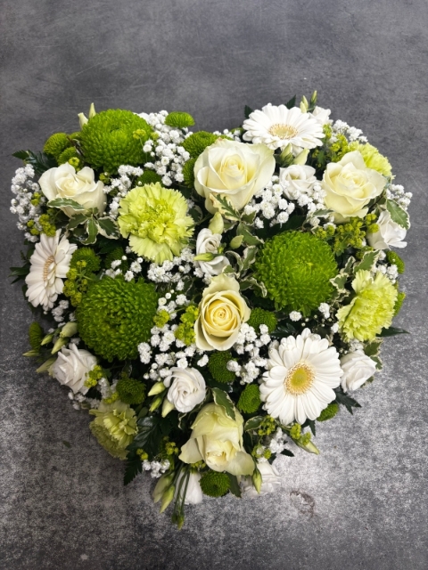 Lime & White Heart