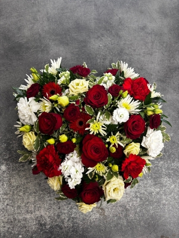 Red, Cream & White Heart