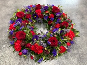 Sticking Red and Purple Wreath